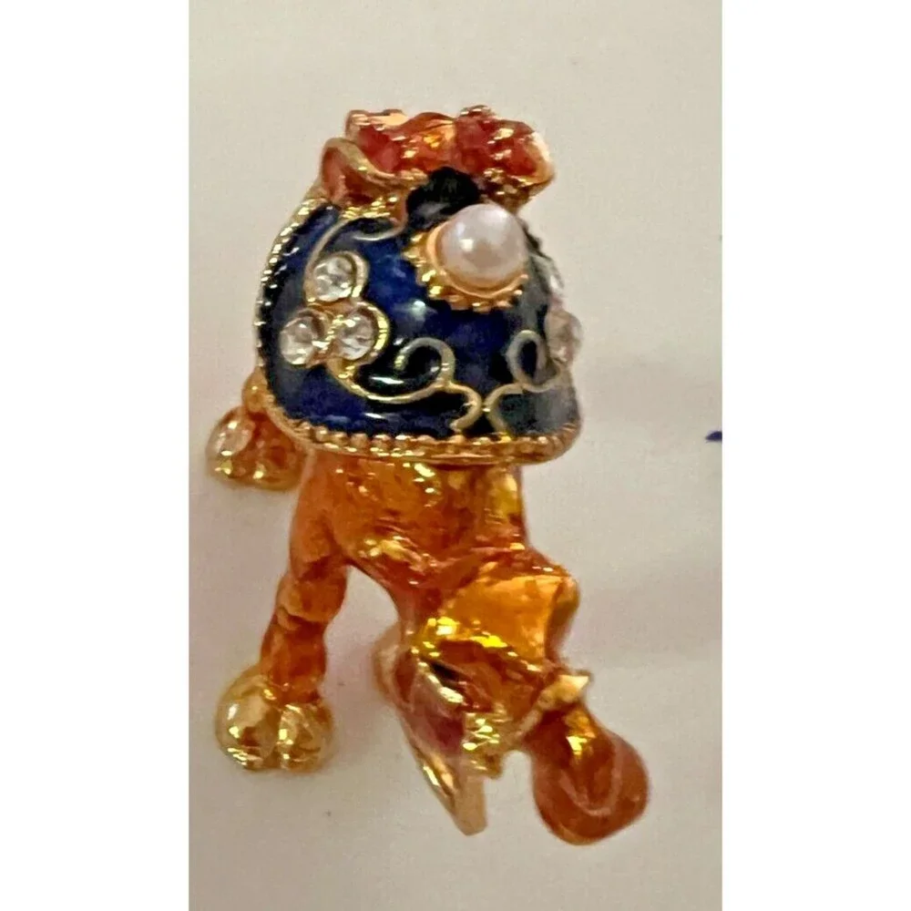 Vintage Little Camel Small Copper Statuette Antiques Inlaid pearl Bead gift fan